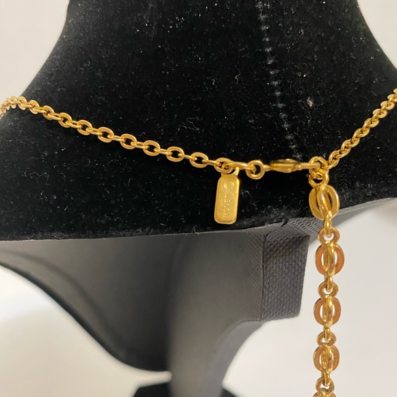 Monet Gold Tone Chain Necklace with extender.  Signed - Picture 3 of 3